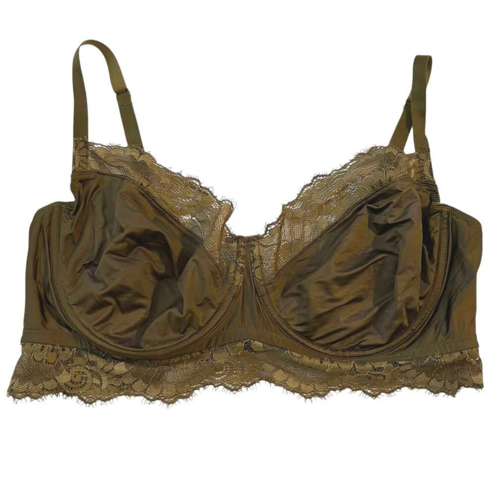 Hanro Size 38D Laila Underwire Bra Country Green Style 72557 Lace Trim